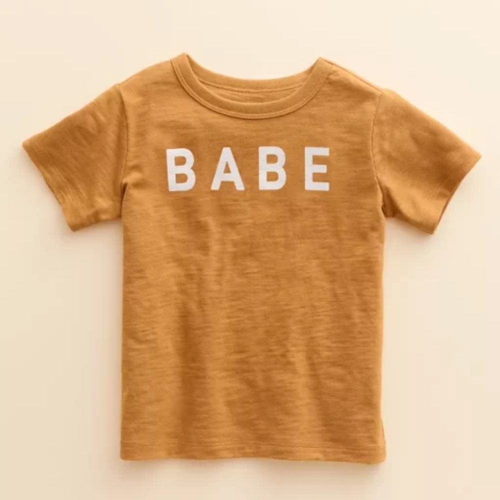 NWT 18M LC Little Co By Lauren Conrad BABE Graphic Tee T-shirt Snap Collar Kohls
